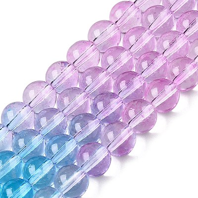 Baking Painted Transparent Glass Beads X-DGLA-M001-8mm-10-1