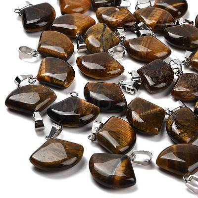Natural Tiger Eye Pendants G-Z067-05P-08-1
