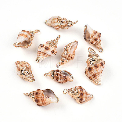 Natural Sea Shell Pendants SSHEL-N038-45-1