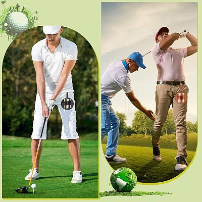 2Pcs 2 Colors Imitation Leather Golf Tees Storage Bags AJEW-CA0003-31-1