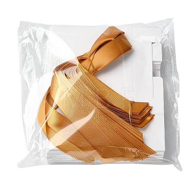 White Cardboard Paper Wedding Candy Boxes with Ribbon CON-FZC0002-002C-1