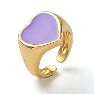 Brass Enamel Cuff Rings RJEW-H546-04-1