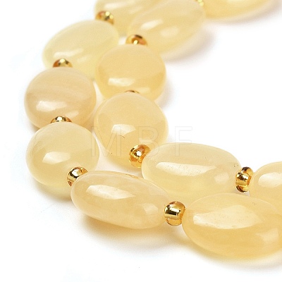 Natural Yellow Jade Beads Strands G-H005-A05-02-1