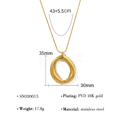 304 Stainless Steel Pendant Round Snake Chain Necklaces for Women WG6E1C5-01-1