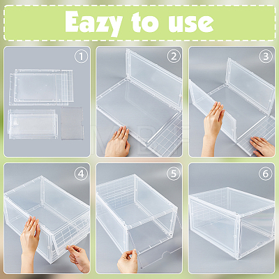Acrylic Shoes Drawer Boxes CON-WH0112-083-1