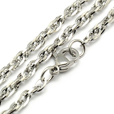 Fashionable 304 Stainless Steel Rope Chain Necklace Making STAS-A028-N039P-S-1