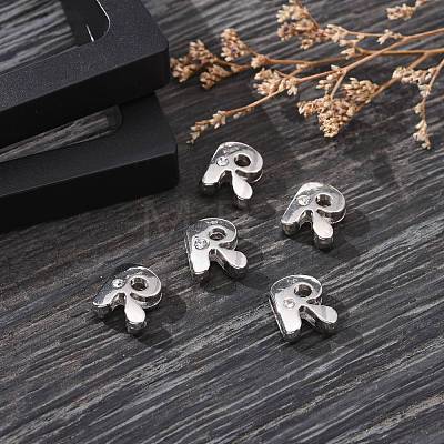 Letter Slider Beads for Watch Band Bracelet Making ALRI-O012-R-NR-1