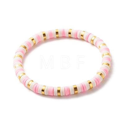 Handmade Polymer Clay Heishi Beads Stretch Bracelets Set BJEW-JB07397-1
