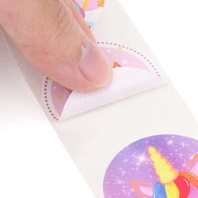 8 Styles Unicorn Paper Stickers X-DIY-L051-008-1