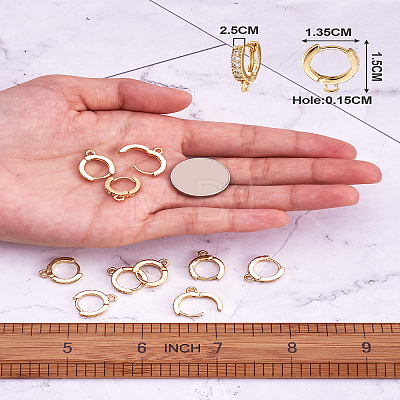 Eco-Friendly Brass Earring Hoops Findings KK-TA0007-40-1