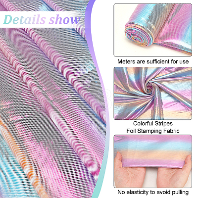 Rainbow Color Polyester Fabric DIY-WH0569-80A-1