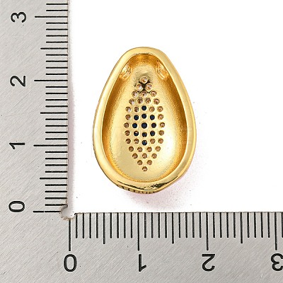 Rack Plating Brass Micro Pave Cubic Zirconia Pendants KK-P277-28G-01-1