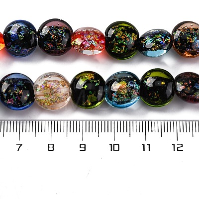 Handmade Dichroic Foil Glass Beads Strands DICH-U001-11J-1