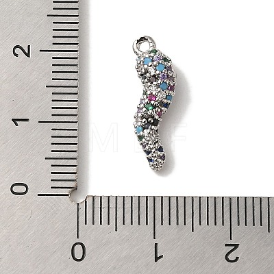 Rack Plating Brass Micro Pave Cubic Zirconia Pendant KK-A229-03C-P-1