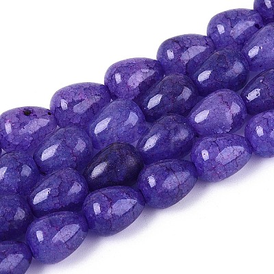 Baking Paint Crackle Glass Beads Strands DGLA-N019-03A-06-1