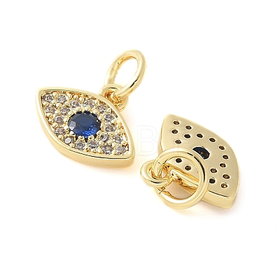 Brass Micro Pave Cubic Zirconia Charms KK-U056-27G-1