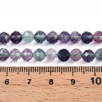 Natural Rainbow Fluorite Beads Strands G-S345-6mm-29-1