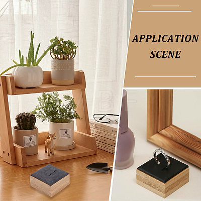 Square Wood Single Ring Display Stands RDIS-WH20001-01-1