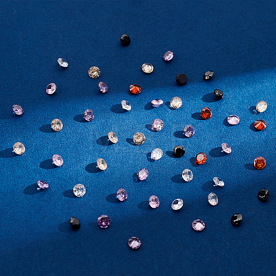 300Pcs 6 Colors Diamond Shape Grade A Cubic Zirconia Cabochons ZIRC-PH0001-43B-06-1