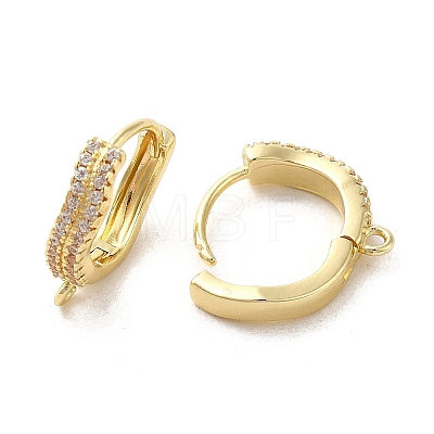 Rack Plating Brass Micro Pave Cubic Zirconia Hoop Findings EJEW-A031-18G-1