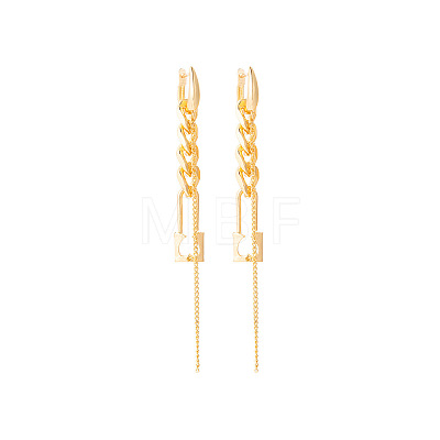 Zinc Alloy Curb Chain Hoop Earrings FS-WG7682E-01-1