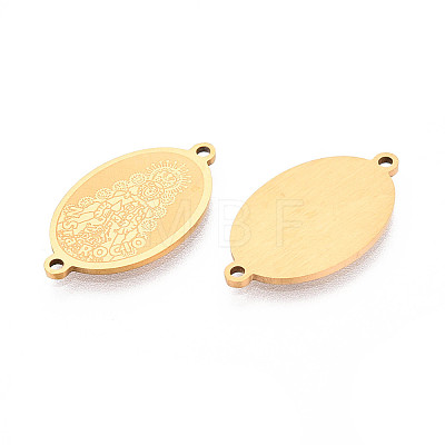 Religion 201 Stainless Steel Oval with Virgin Links Connector Charms STAS-T073-53D-G-1