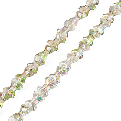 Electroplate Transparent Glass Beads Strands GLAA-TAC0028-009D-1