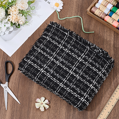 Tartan Chemical Fiber Fabric DIY-WH0591-521B-1