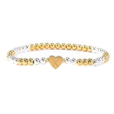 Brass Beads Stretch Bracelets for Women CW0227-15-1