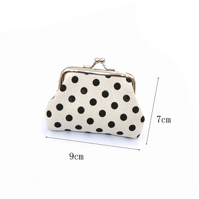 Polka Dot Printed Cloth Kiss Lock Wallets PW-WG6A5FA-02-1