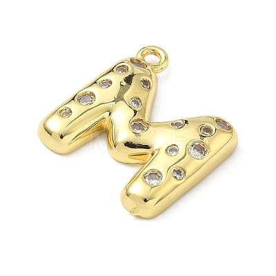 Brass Micro Pave Clear Cubic Zirconia Pendants KK-I476-02G-M-1