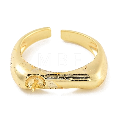 Rack Plating Brass Open Cuff Ring Settings KK-Z071-32G-1