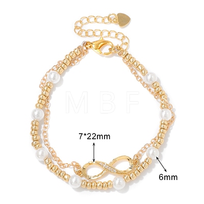 Infinity Alloy Rhinestone Link Multi-strand Bracelets PW-WG5E2F2-01-1