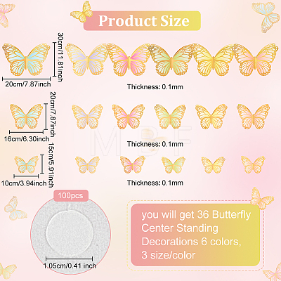 Coated Paper 3D Butterfly Display Decorations AJEW-WH0041-97-1