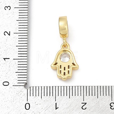 Brass Micro Pave Cubic Zirconia European Dangle Charm KK-U062-24G-1