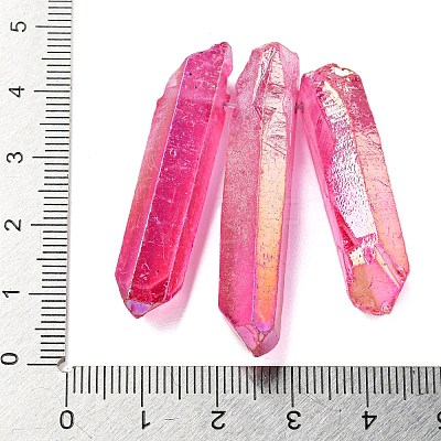 Electroplated Natural Quartz Crystal Graduated Beads Strands G-P315-A19-1