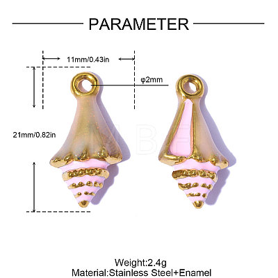 304 Stainless Steel Pendants STAS-OY015-15G-1