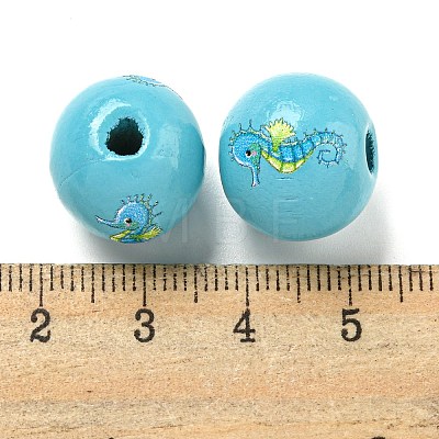 Natural Wood European Beads WOOD-S059-01M-1