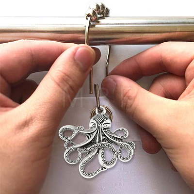 12Pcs Iron Shower Curtain Rings for Bathroom AJEW-FH0003-37AS-1