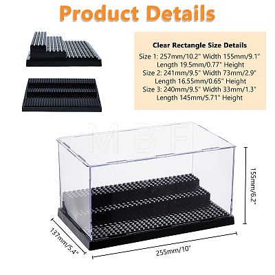 3-Tier Acrylic Minifigures Display Cases CON-WH0086-124-1