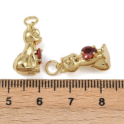 Brass Micro Pave Cubic Zirconia Pendants KK-B150-08G-1