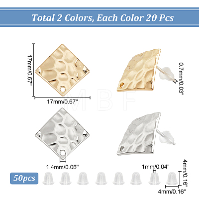 40Pcs 2 Color Alloy Stud Earring Findings FIND-DC0001-97-1