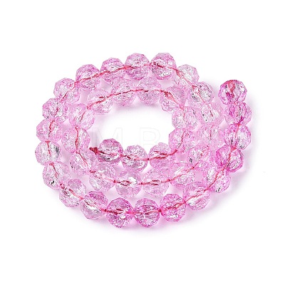 Crackle Transparent Glass Beads Strands GLAA-N063-10mm-12-1