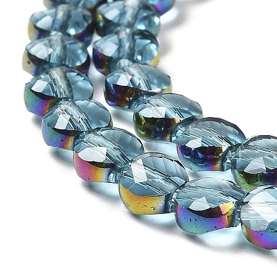 Electroplate Transparent Glass Beads Strands EGLA-Z001-02E-1