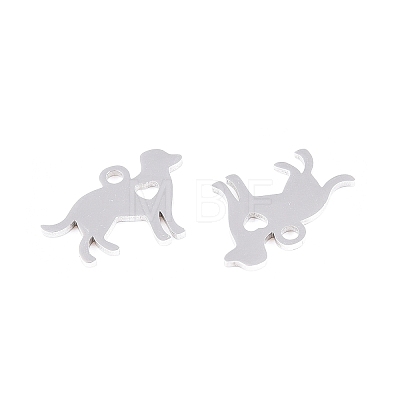 Non-Tarnish 304 Stainless Steel Puppy Silhouette Charms STAS-Q201-T086-1