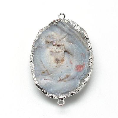 Natural Druzy Agate Links connectors G-Q494-13-1