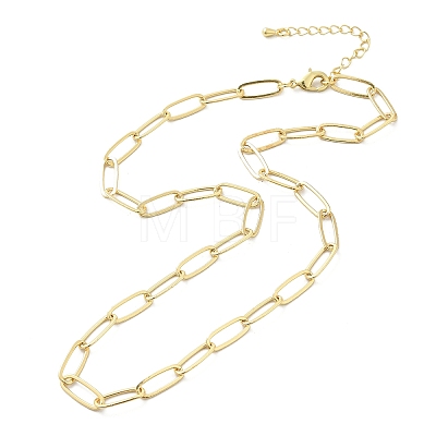 Brass Paperclip Chain Necklaces NJEW-A042-17G-01-1