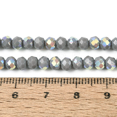 AB Color Plated Opaque Glass Rondelle Beads Strands EGLA-T029-4mm-09A-1