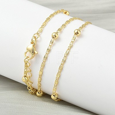 3.5MM Round Ball Brass Oval Link Chain Necklaces for Women NJEW-K271-18G-1