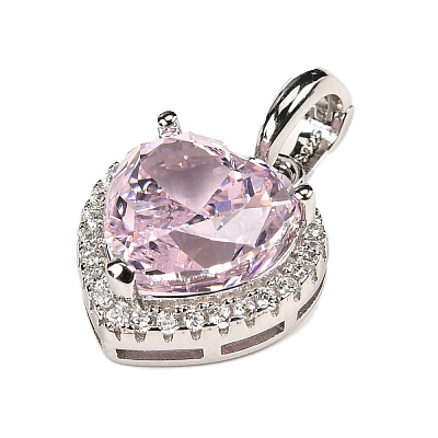 925 Sterling Silver Pave Cubic Zirconia Pendants STER-C015-01B-02-1